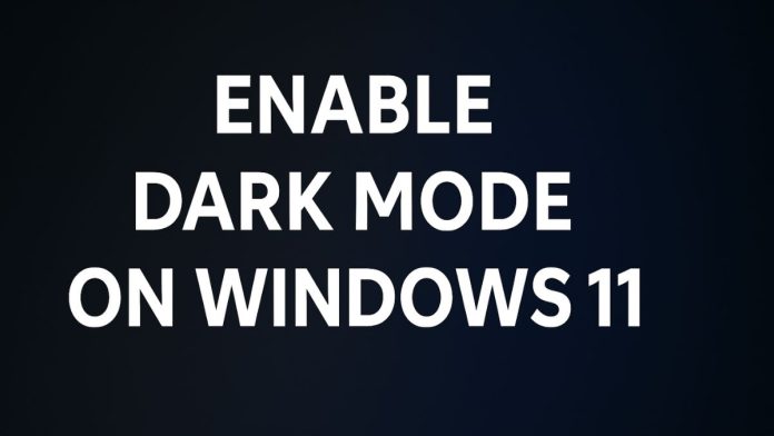 enable dark mode windows 11