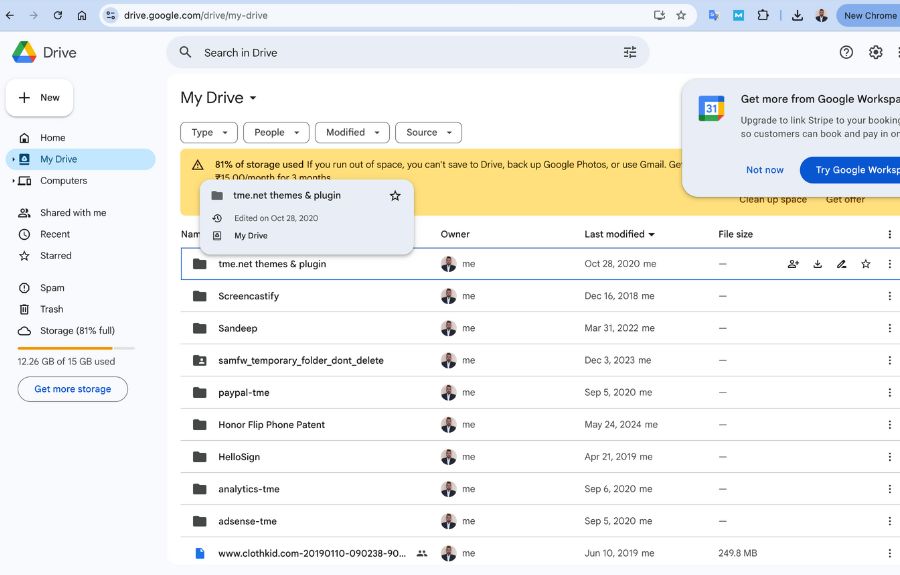 google-drive-user-interface